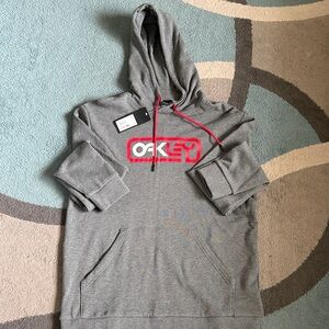 Oakley Heather Gray Hoodie with Red Accents